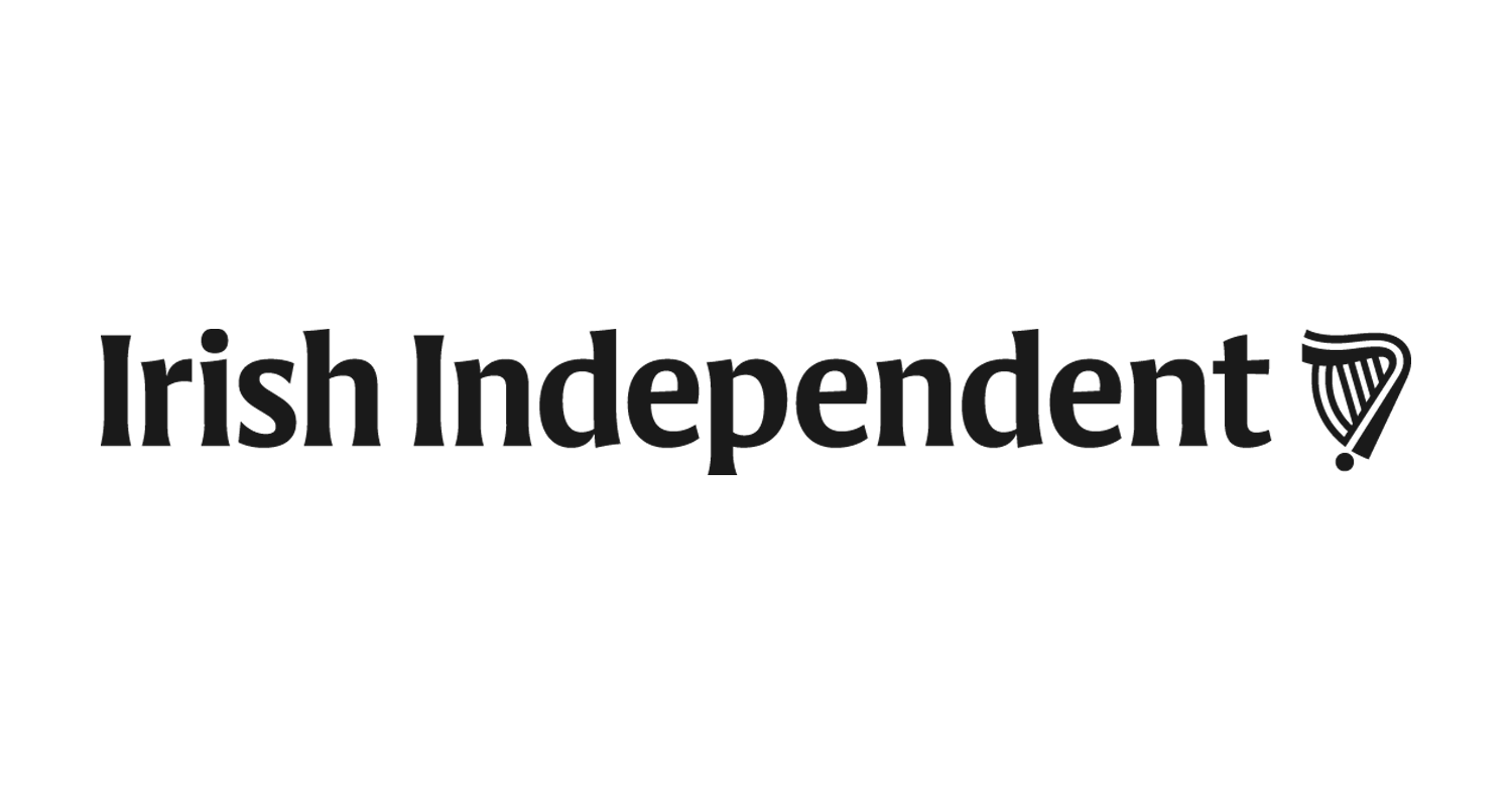 Logo of Irish Independent with a writing quill icon on the right