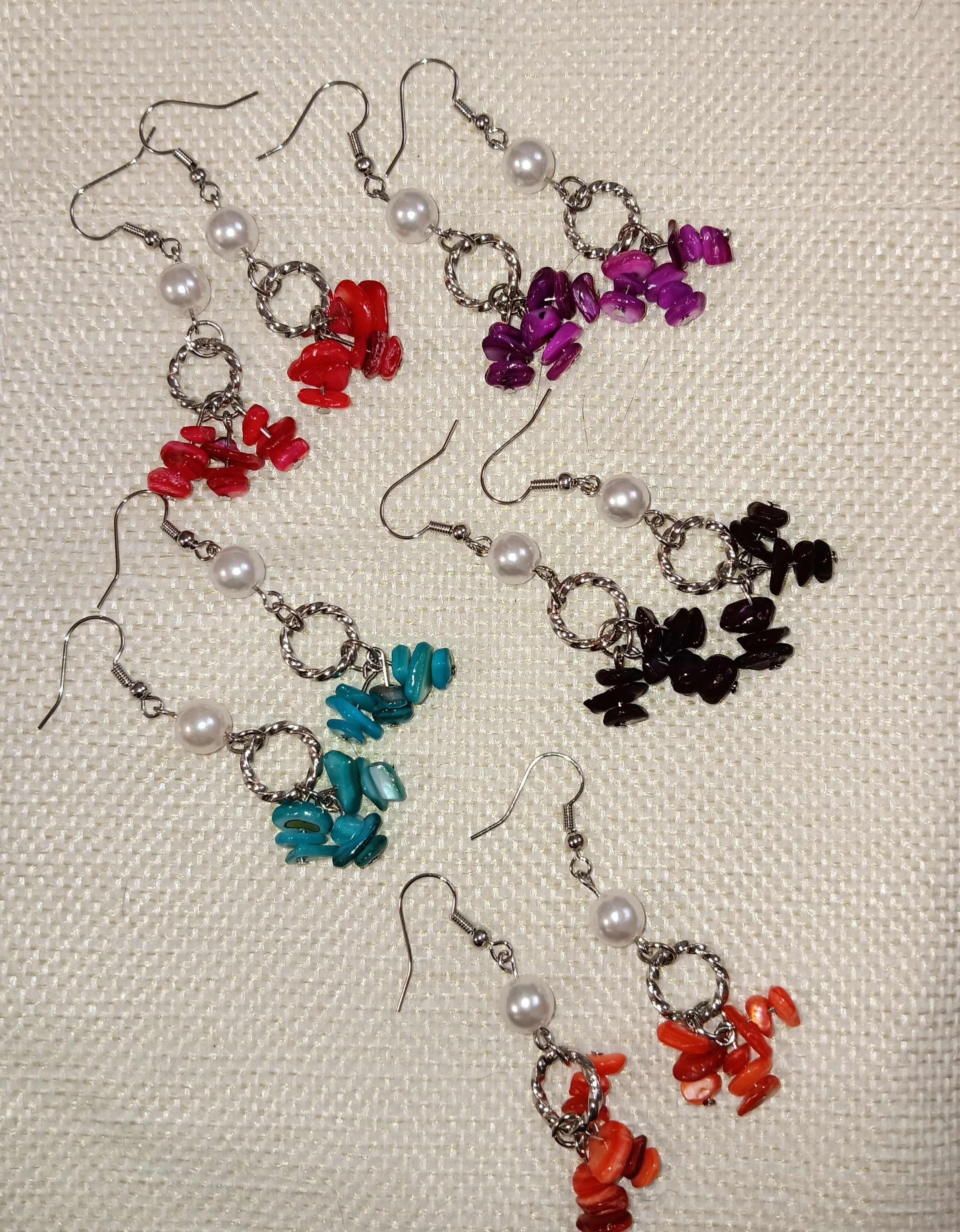 Shell & Pearl Dangle Earrings