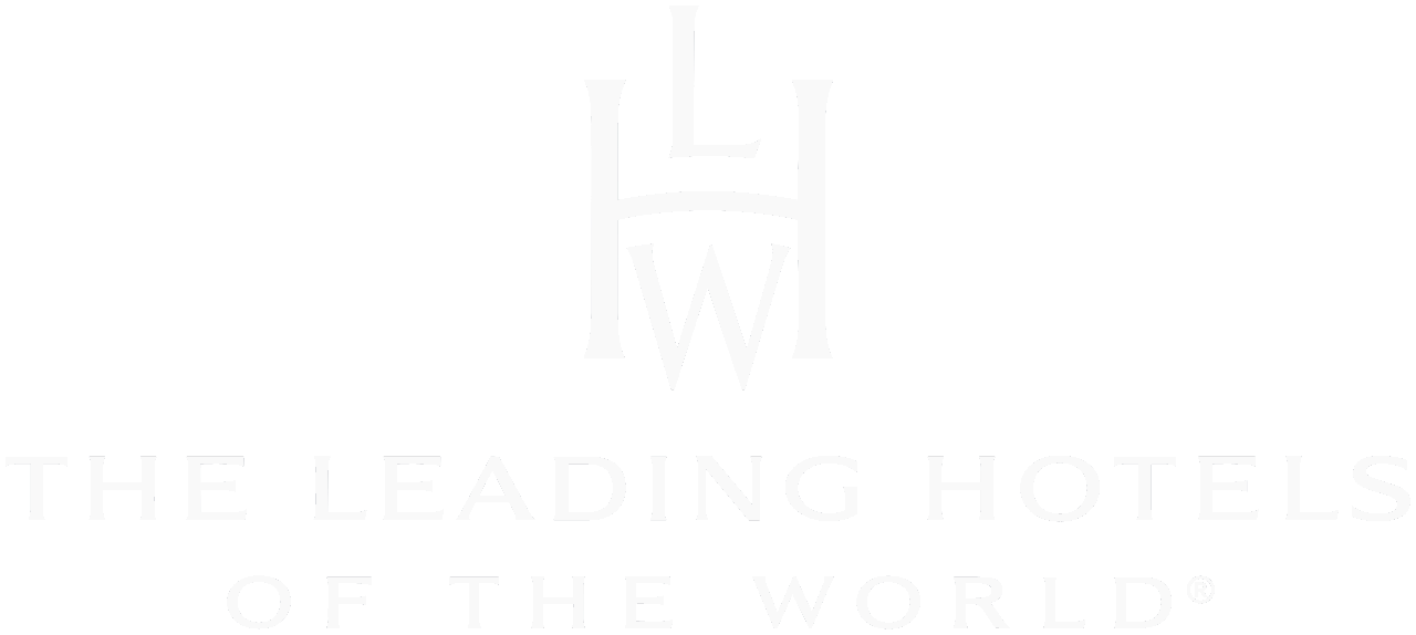 Black background with a stylized white monogram logo of the initials HH, with the text 'The Leading Hotels of the World' below.