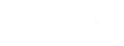 Logo for Marriott International Stars Luminous program, featuring text and star graphic.