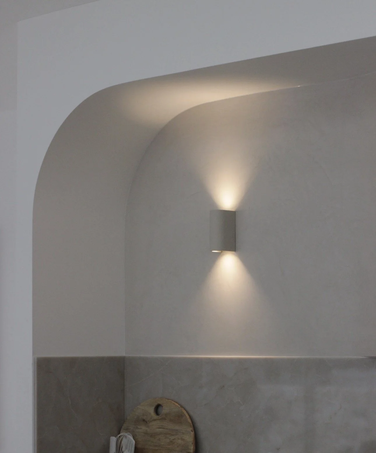 Arcée Duo on a curved plaster arch, Project Lunaire, Gold Coast.