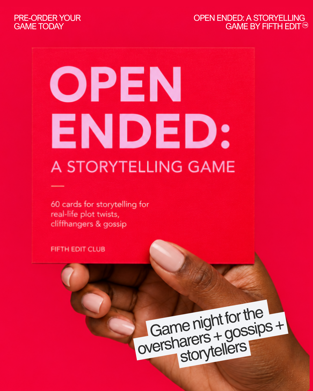Pre-Order: OPEN ENDED: A Storytelling Game by Fifth Edit (TM)