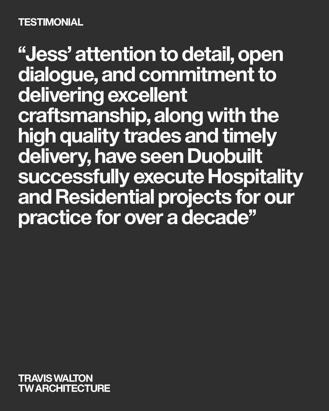 Testimonials from our friends at @traviswalton_architecture 

-