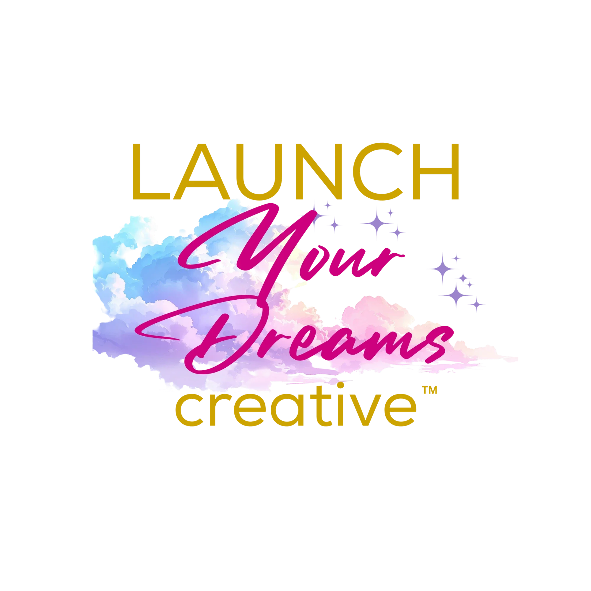 Launch Your Dreams Creative logo with cloud and lettering