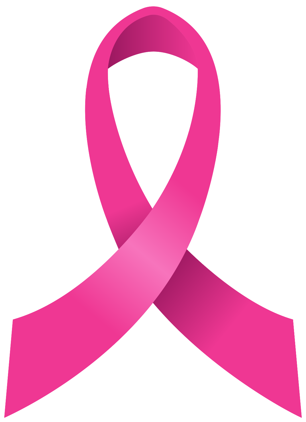 Pink ribbon symbol for breast cancer awareness.