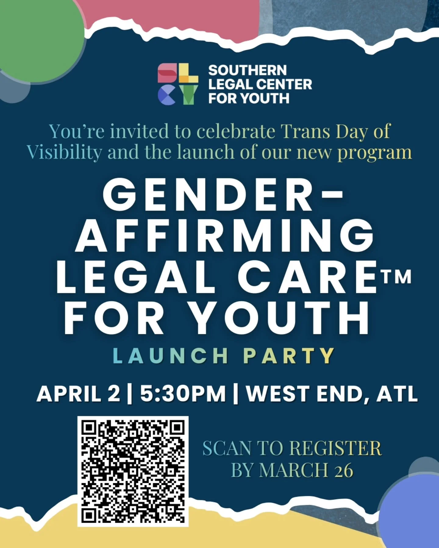 Come join us to celebrate Trans Day of Visability and the launch of our Gender Affirming Legal Care&trade;️ For Youth program! Hosted by Actress and Community Advocate, Toni Bryce, we are honored to uplift and showcase our community and would love fo