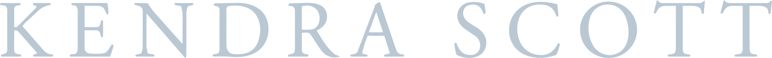 Text saying "KENDRA SCOTT" in large, gray letters on a white background.