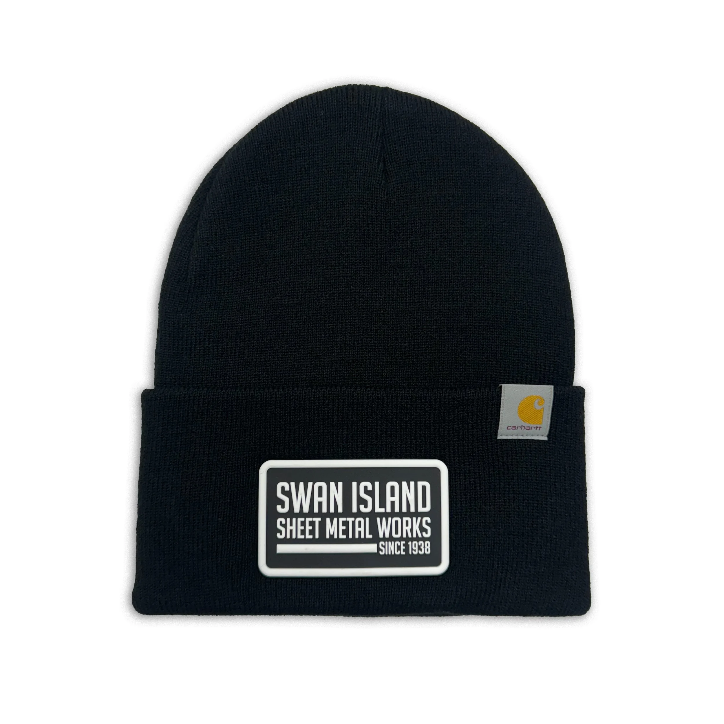 silicone patch carhartt beanie