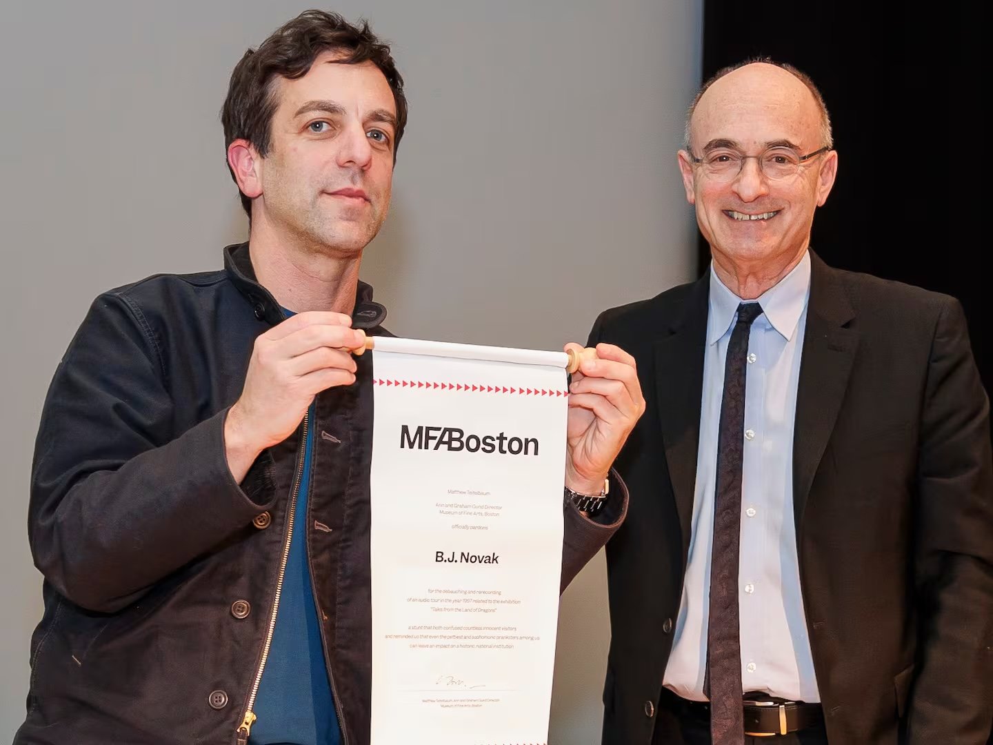 B.J. Novak “officially pardoned” by MFA over 1997 high school prank