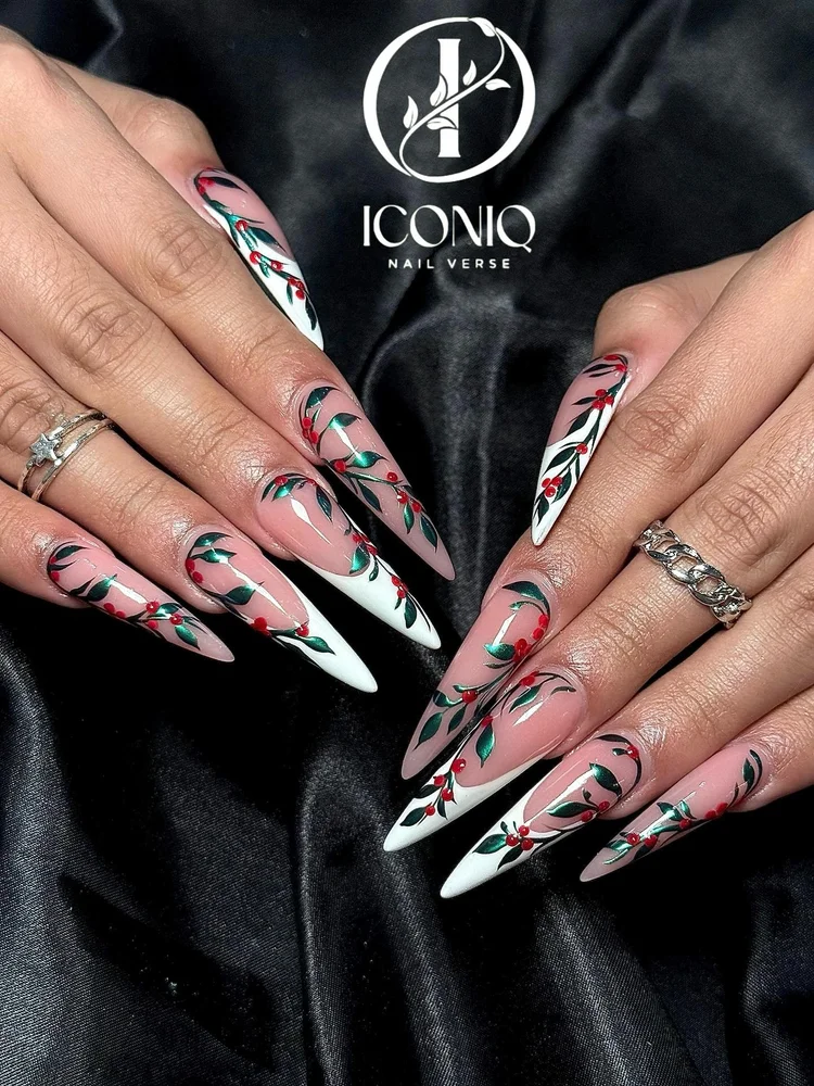 3D floral nail art at nail salon near Katy TX