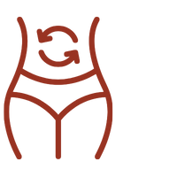 Outline of a human torso with a digestive system icon