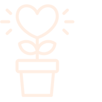 Illustration of a heart-shaped plant in a pot