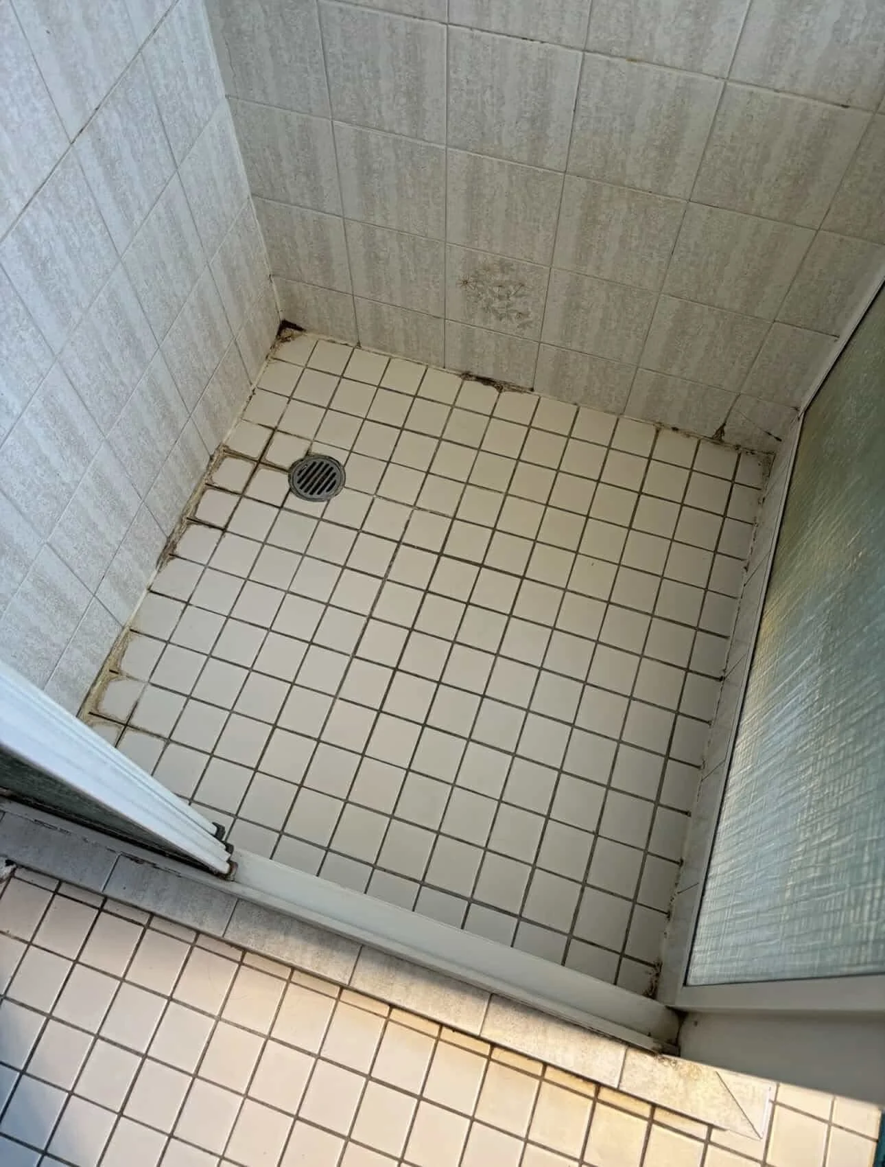 Shower Re-Grout Before