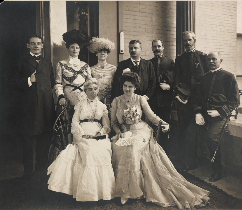 1901 Vice President Theodore Roosevelt visits Governor Yates on the portico of the Mansion 
 Yates Administration