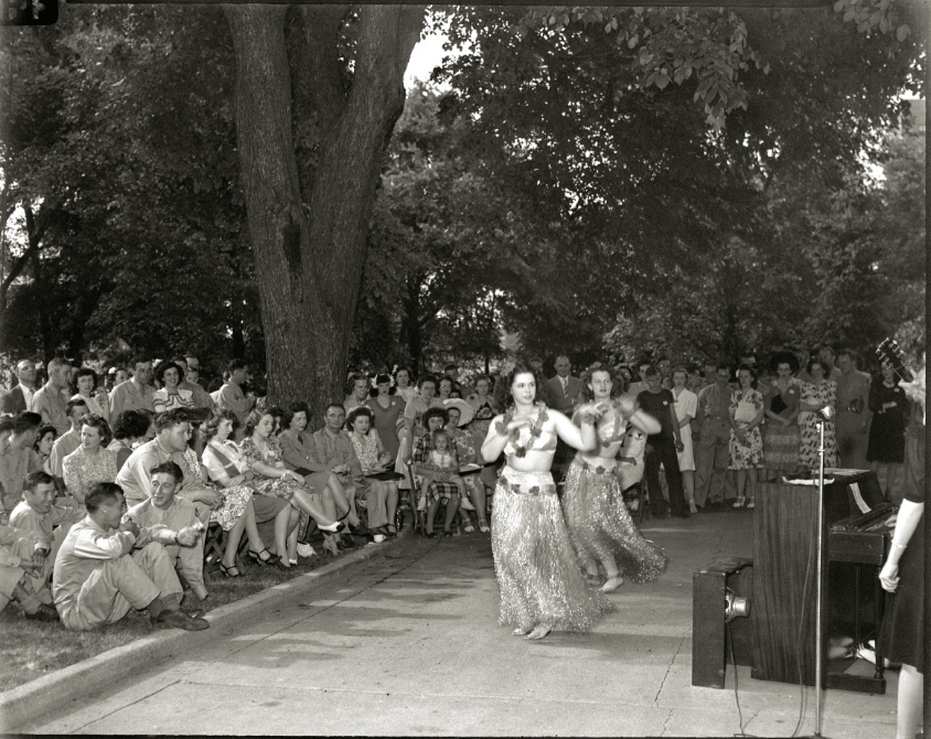 1944 USO party Hula dancers featured as entertainment 
 Green Administration