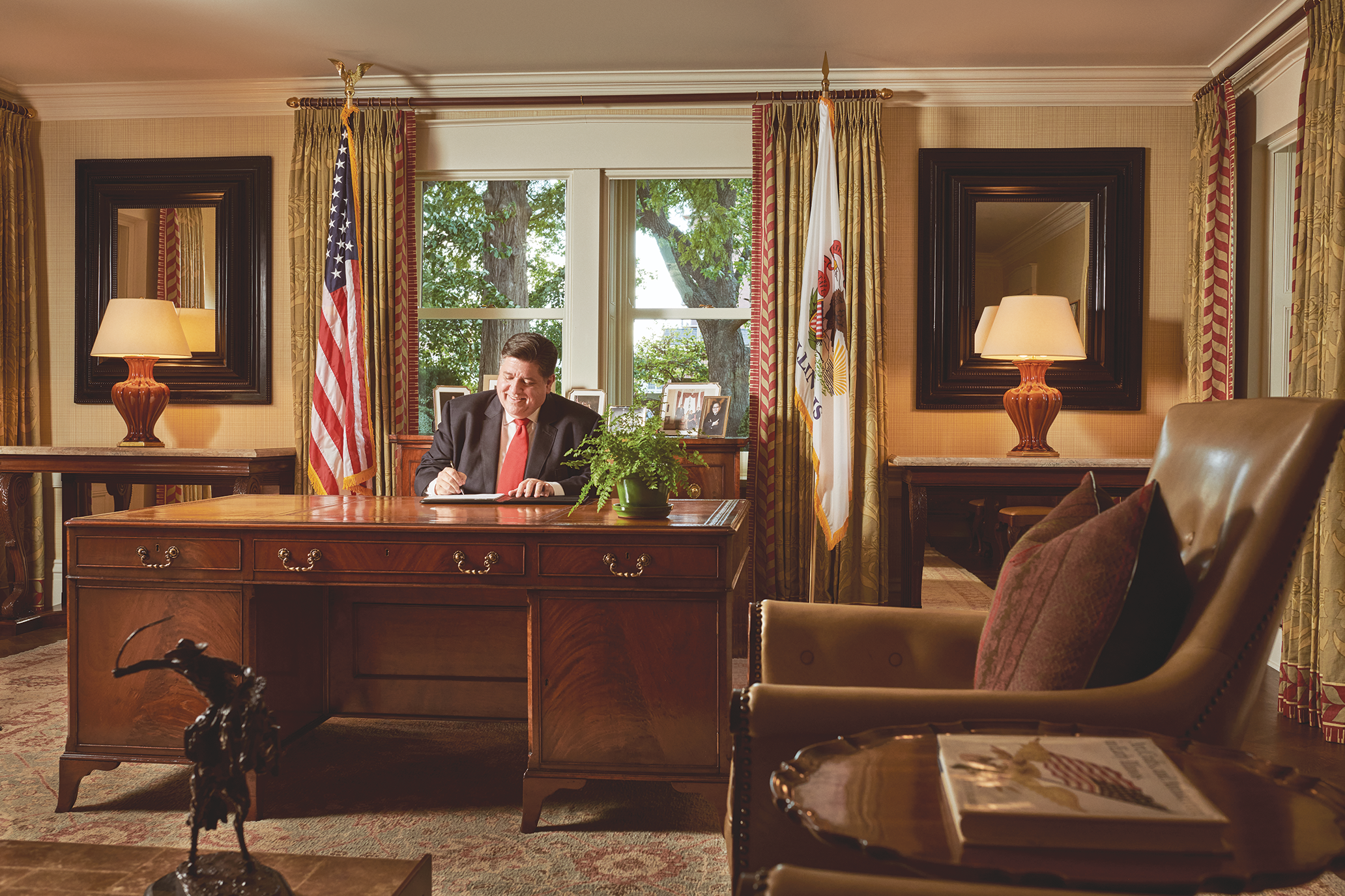 Governor JB Pritzker in the Governor's Office