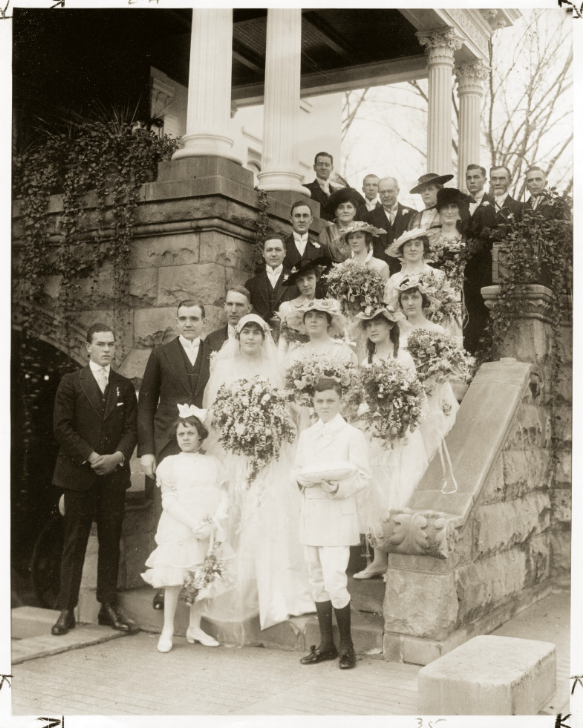 Circa 1910s - Daughter of Governor Dunne & wedding party at the Mansion 