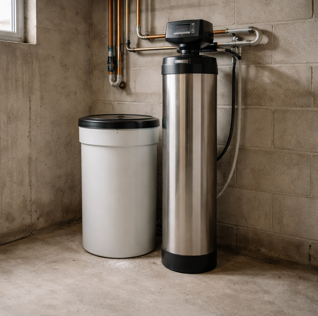glassware spotted with hard water mineral scale
