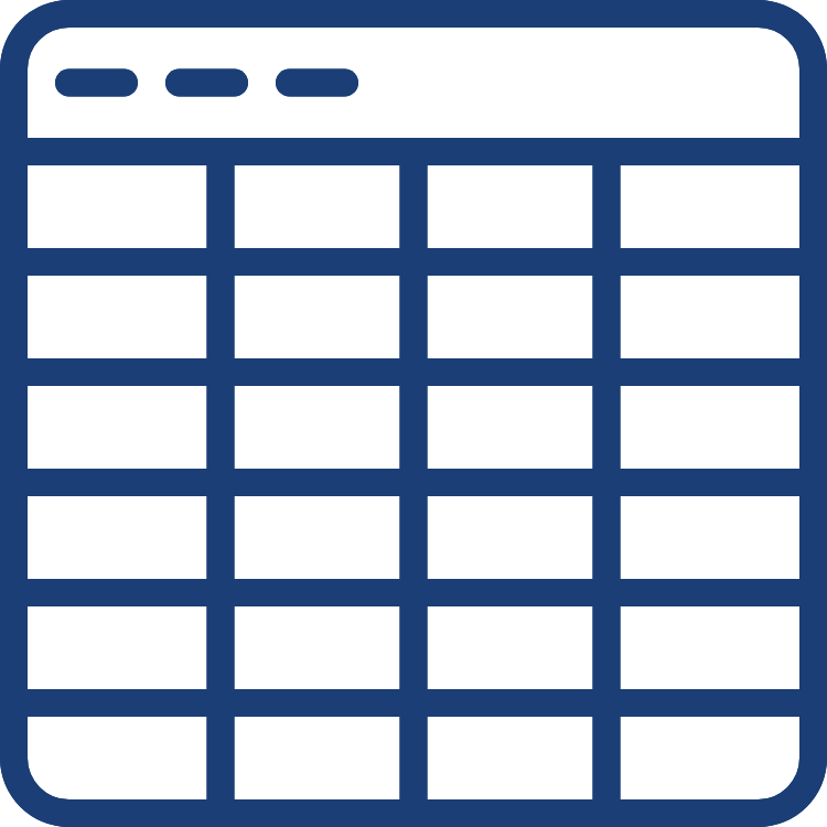 Outline of a calendar or scheduling app interface with grid layout and header sections
