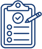 Clipboard with checklist and a pen