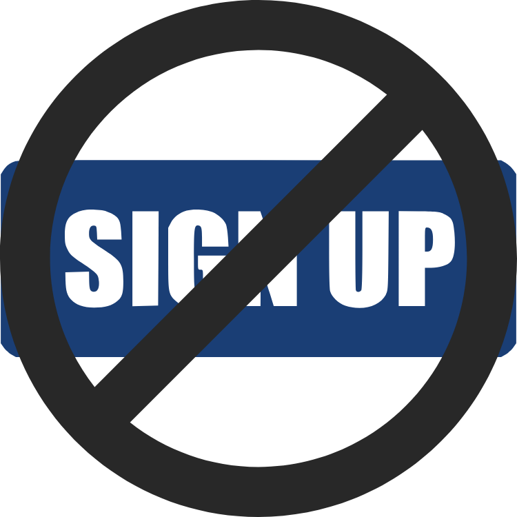A sign with the word 'SICKUP' crossed out by a prohibition symbol.