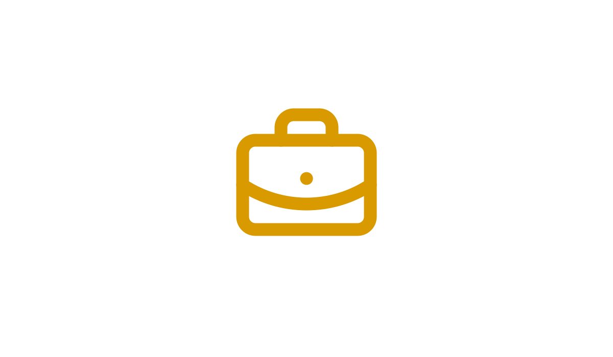 Gold briefcase icon representing insurance planning for business owners