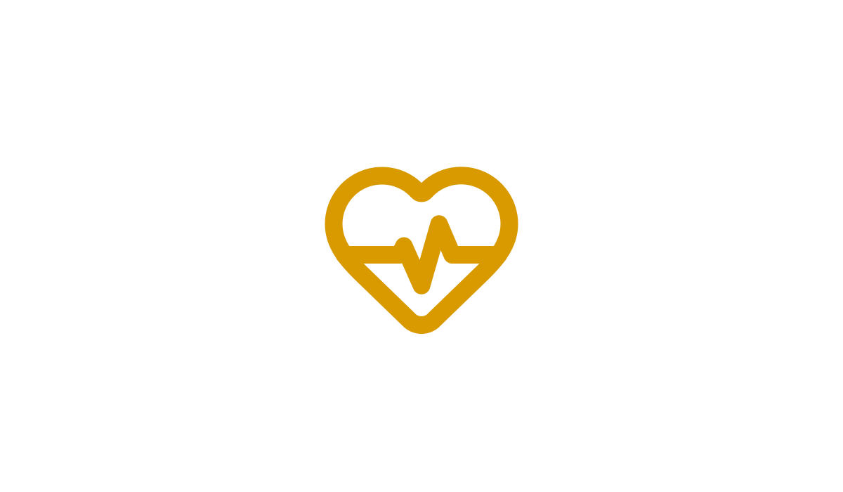 Gold heart and heartbeat icon representing life insurance and income protection