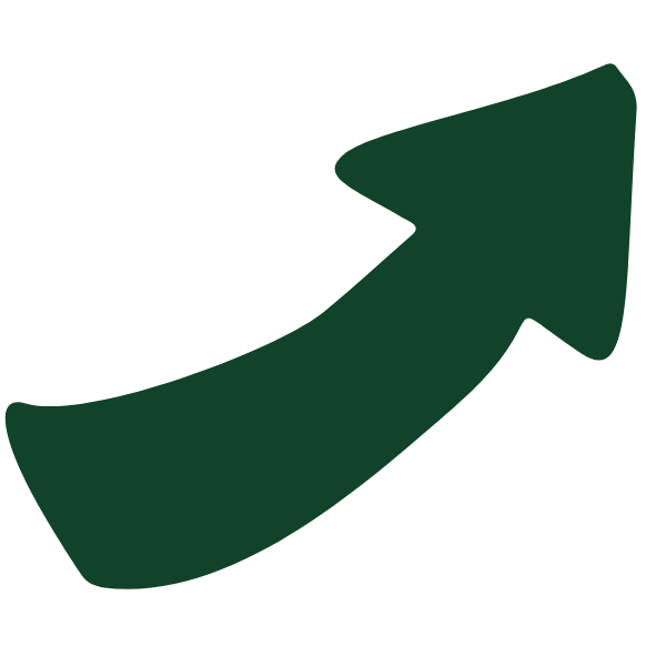 Dark green upward curving arrow icon.