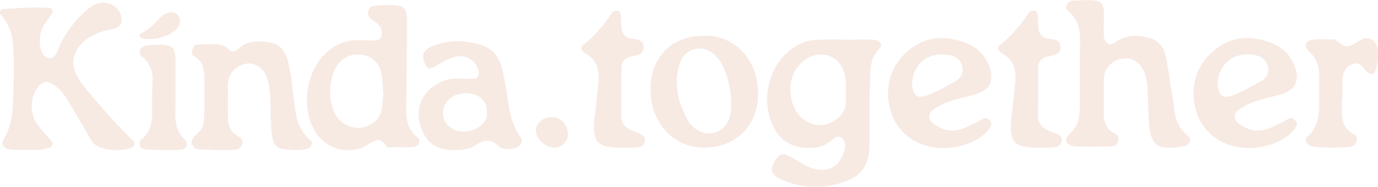 The image displays the text 'Kinda.blogger' in a stylized, rounded font with a light pink color on a black background.