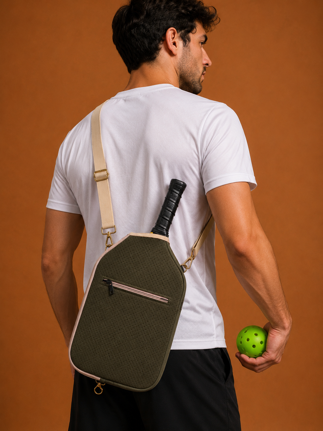 CourtSide Paddle Bag - Olive Green & Sand