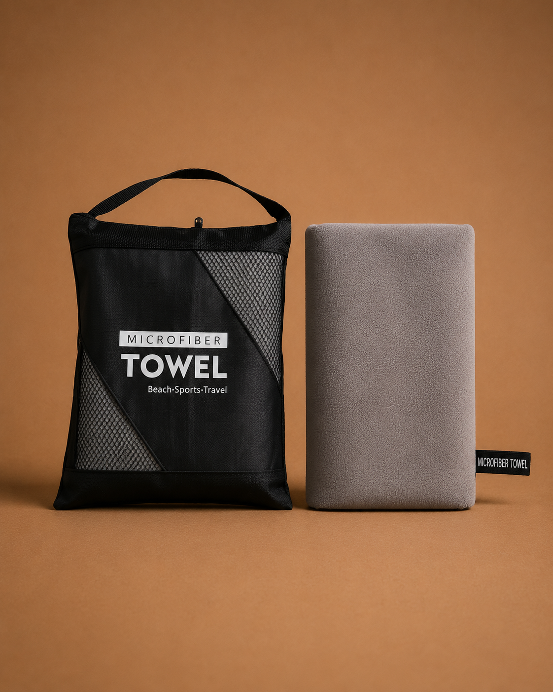 Premium Gray Microfiber Sports Towel - Compat Size
