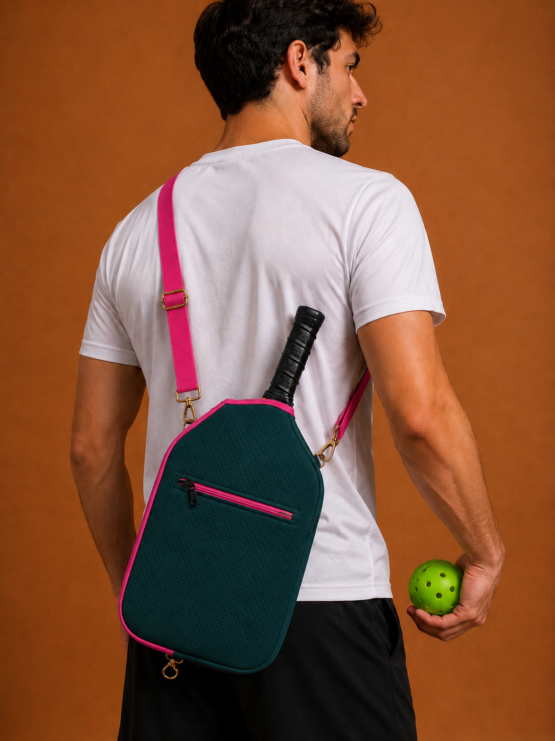 CourtSide Paddle Bag – Pink & Green