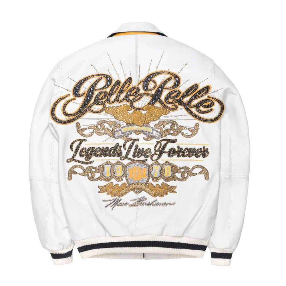 White Hip Hop Leather Bomber Jacket