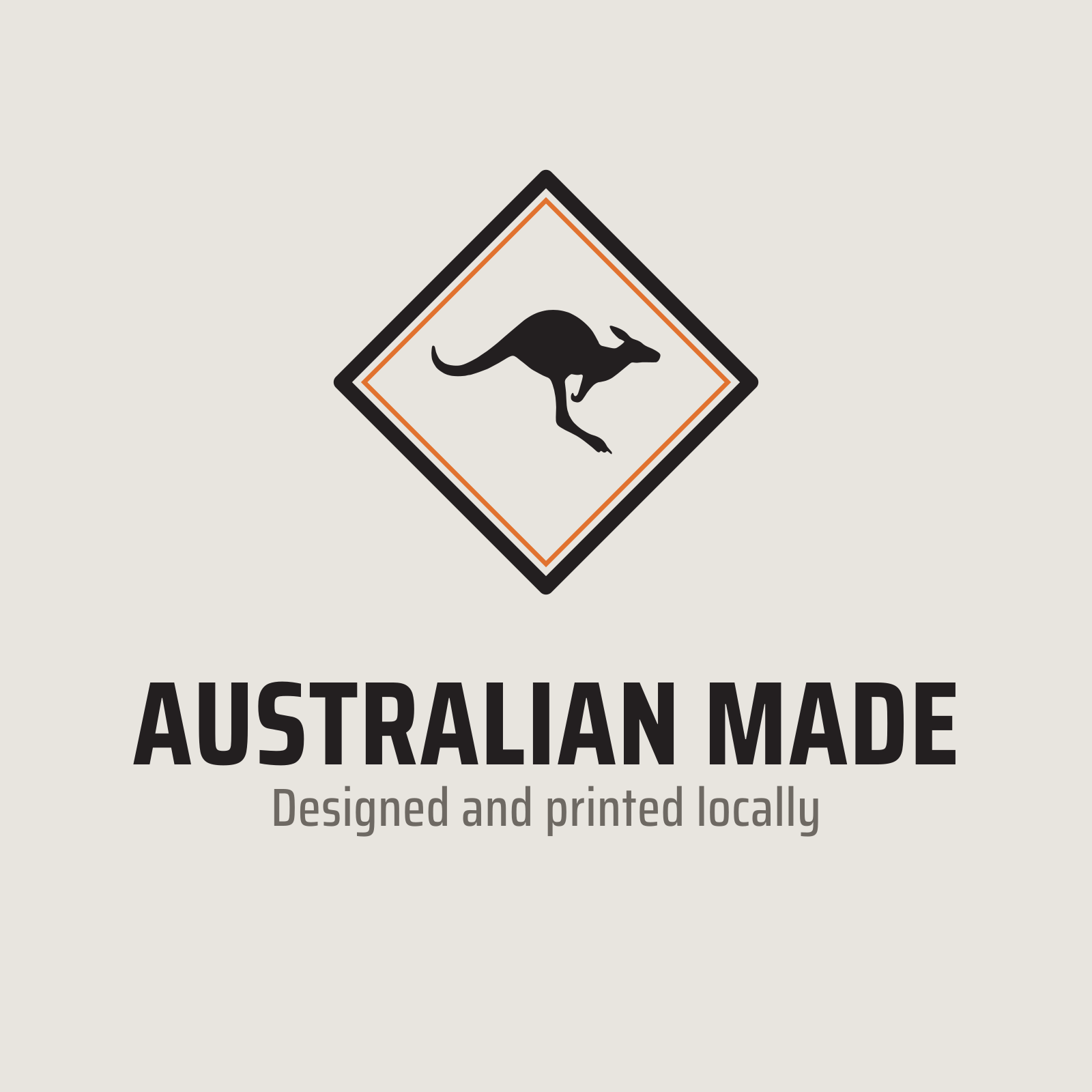 Australian Made badge, designed and 3D printed locally
