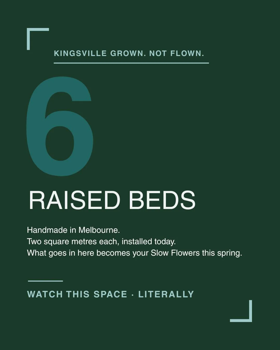 Six raised beds, each two square metres, installed in the back corner garden today. Handmade in Melbourne, of course.

This has been in the making for a while and I am genuinely excited about what it represents. Not just more growing space, but the i