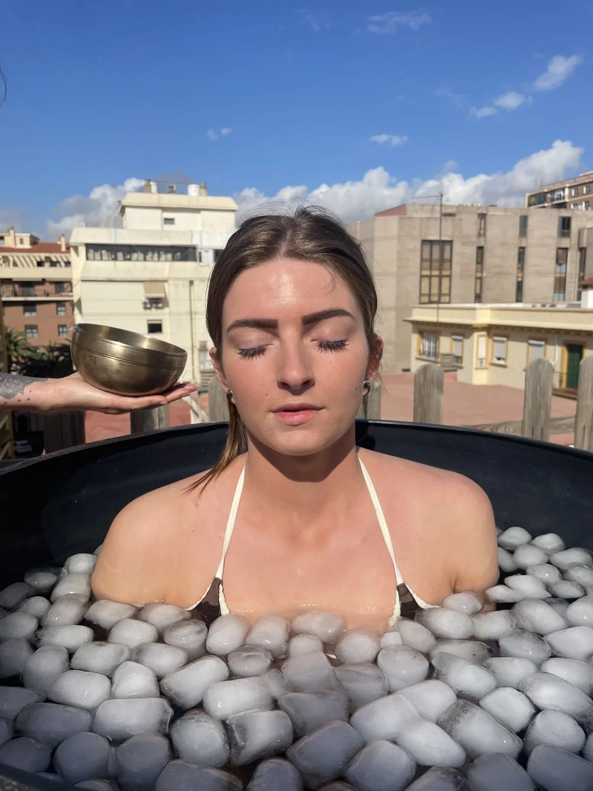 Breathe and enjoy the sound in the ice bath.JPG