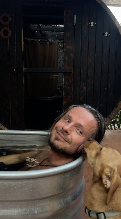 Dog kisses in the cold.png