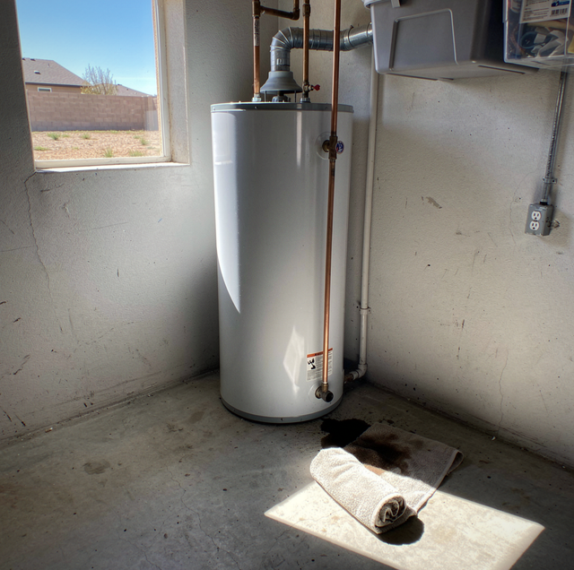dripping copper relief valve line on water heater