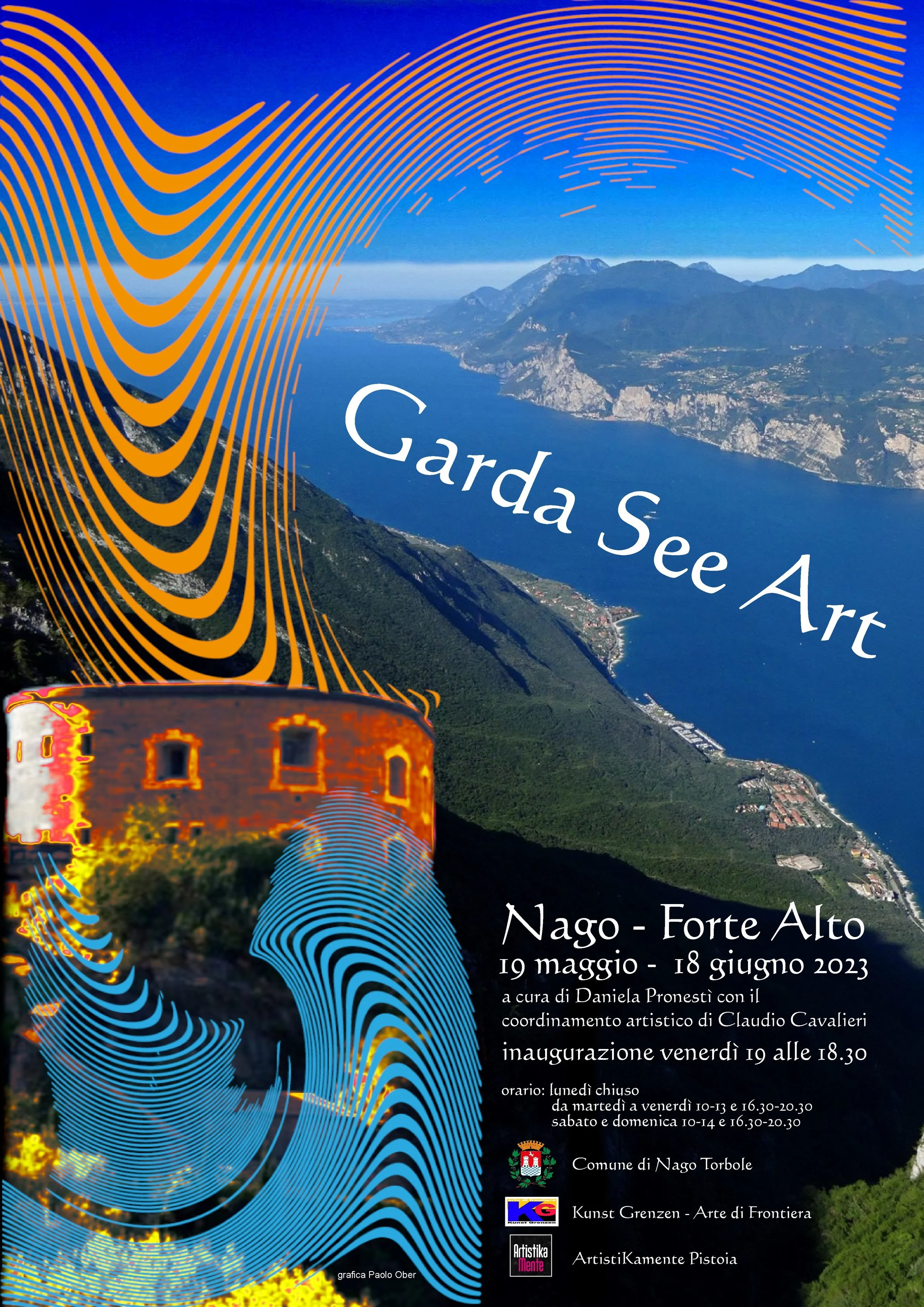 Mostra collettiva "Garda See art", presso Forte Alto di Nago – Torbole (TN) a cura di Daniela Pronesti, coordinamento artistico di Claudio Cavalieri in collaborazione con associazione culturale Kunst Grenzen. 