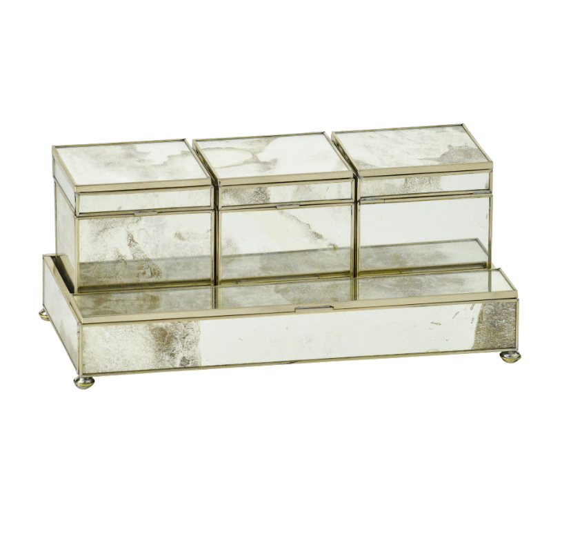 Mirrored Box Vanity Set