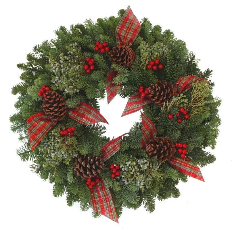 24" Berries + Bows Wreath