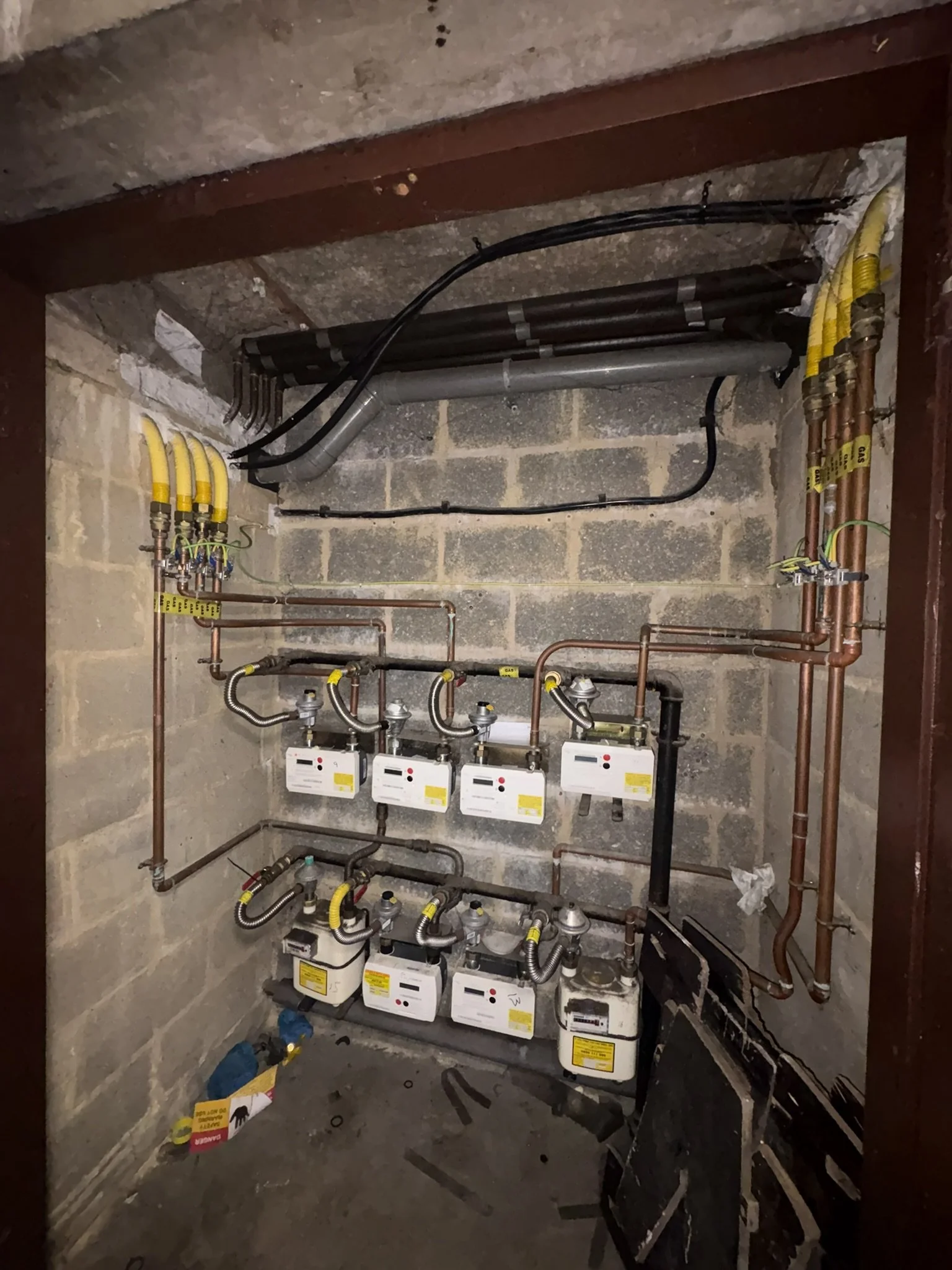 Built in fire safety feature within a building that helps to prevent the spread of fire or smoke.