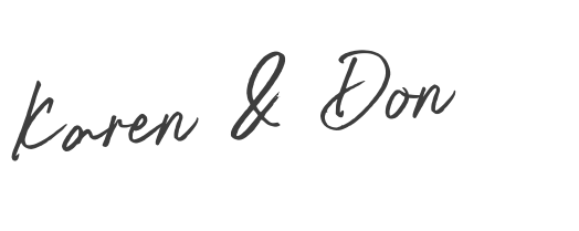 Text that reads 'Karren & Don' in a handwritten script font.