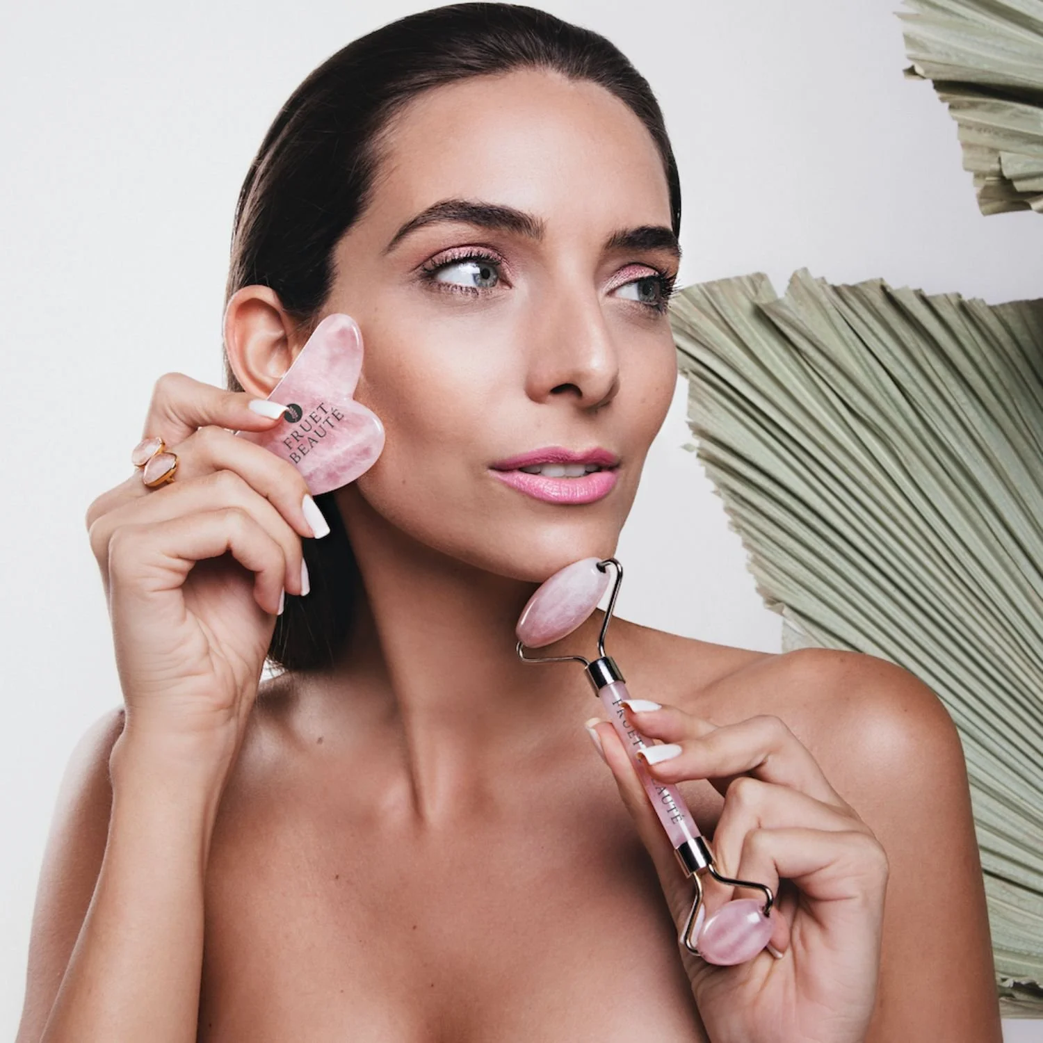 Rose Quartz Set ( Roller + Guasha )
