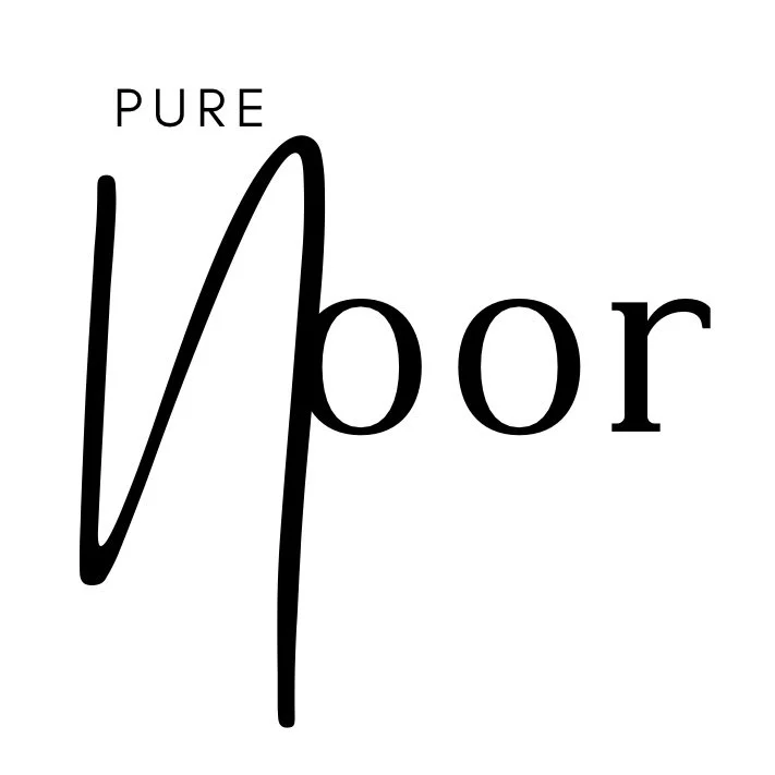 logo of rebrand for houston in-home newborn photographer Pure Noor