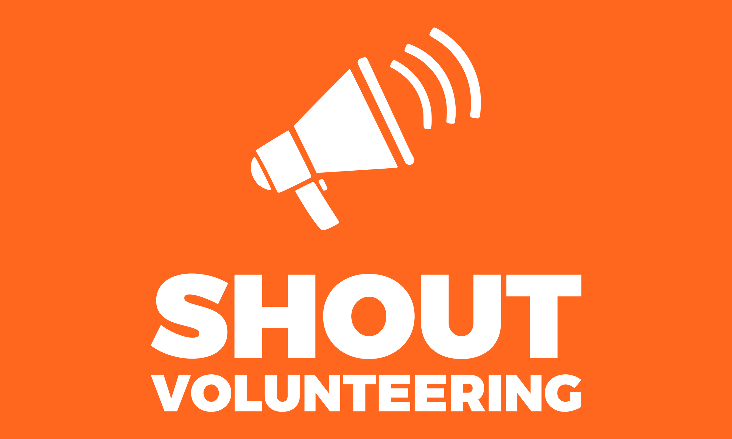 Shout Volunteering Logo Orange White