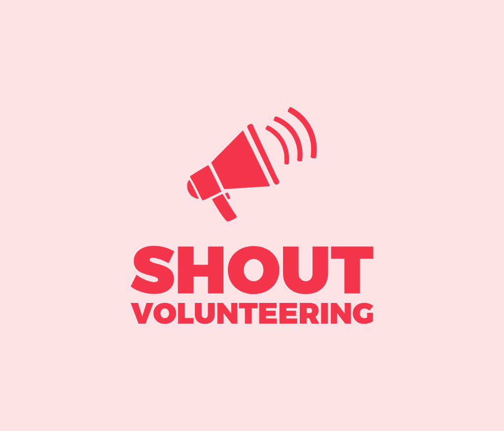 Pink Red Line Circle Shout Volunteering Animated Logo