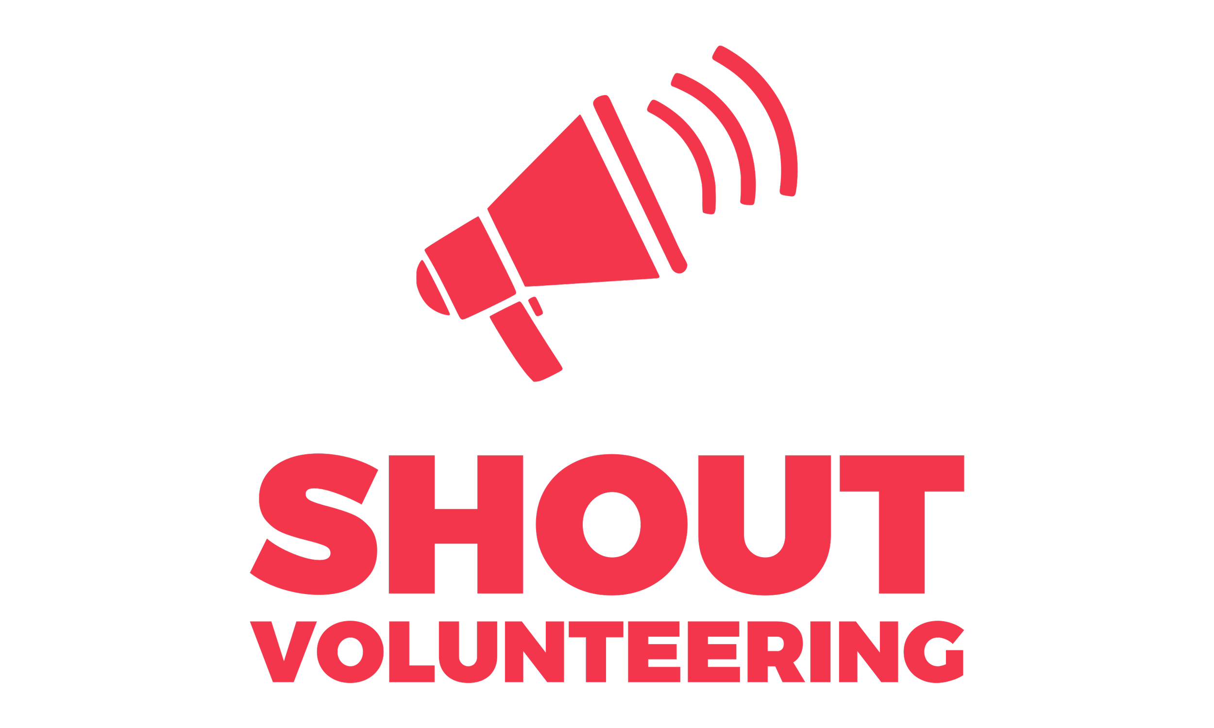 TRANSPARENT Red Shout Volunteering Logo