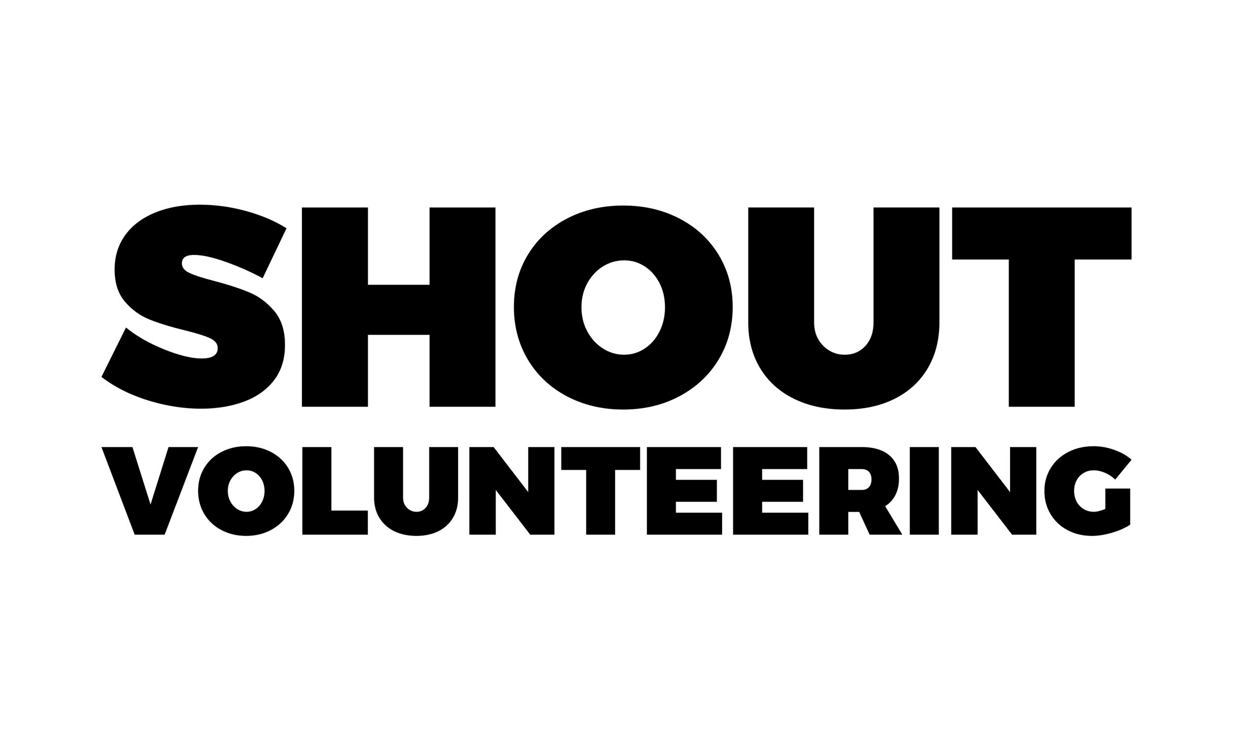 Shout Volunteering Text Only Black