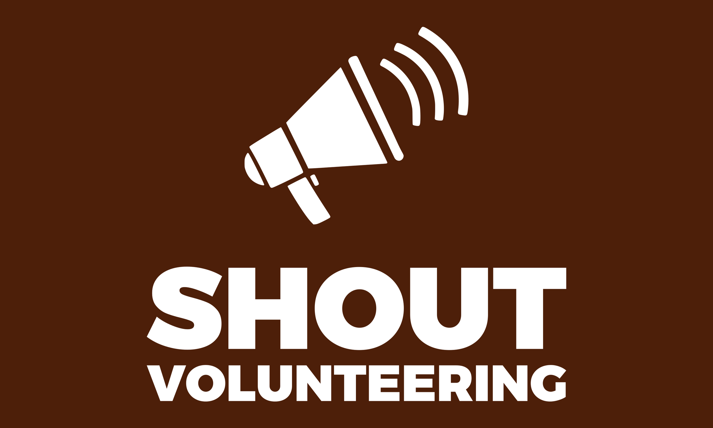 Shout Volunteering Logo Brown White